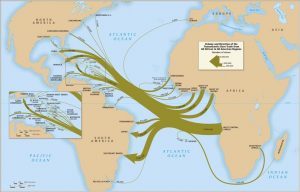 Volume and direction of the trans-Atlantic slave trade from all African to all American regions
